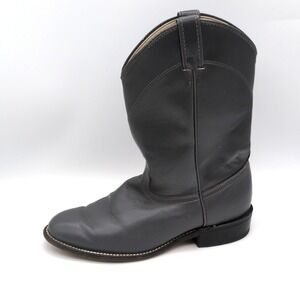 Laredo Shoes Womens Gray 9.5 Leather Roper Cowboy Boots Mid Calf Western 6952